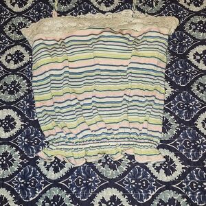 Vintage Abercrombie & Fitch Striped Tank Top - Blue, Pink, Green